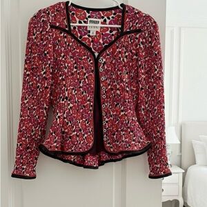 Vintage Red and Black Floral Jacket